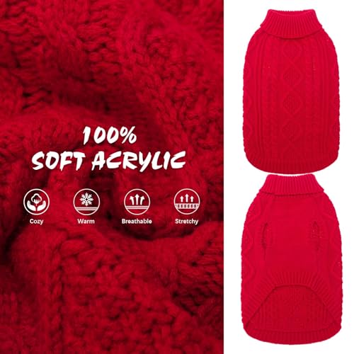 Image of BINGPET Dog Sweater for Large Dogs, Turtleneck Knitted Clothes