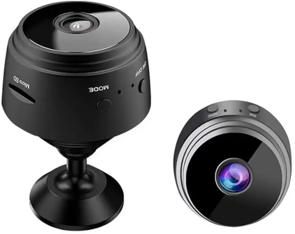 Mini Câmera Espiã A9, Câmera de Segurança WiFi com Visão Noturna, Sensor de Movimento, Ângulo de 90°, Monitoramento em Tempo Real via Smartphone, 1080P HD, Preta