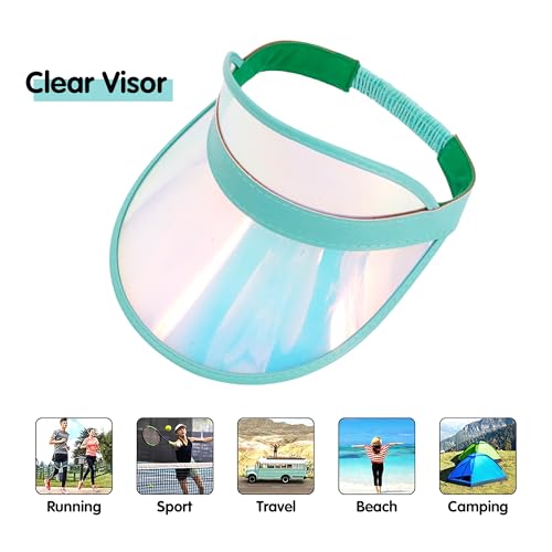 Image of Surkat Plastics Clear Sun Visors UV Protection Hat Cap Headwear Sunhat for Golf Tennis Beach Cycle