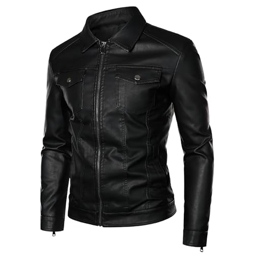 Leather Jacket Mens Motorcycle Biker Jackets2