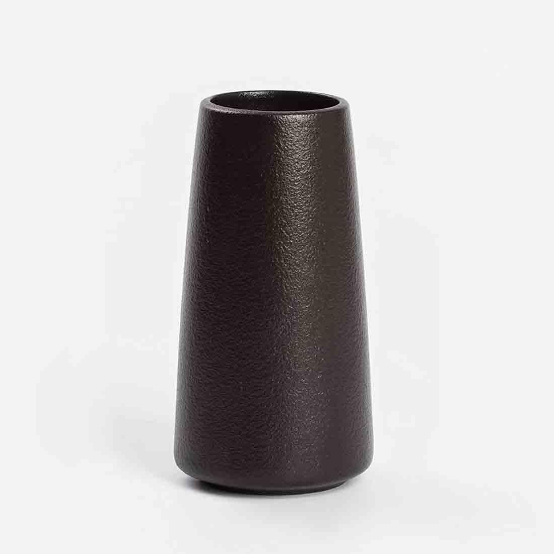 Ceramic Vase -Ceramic Vase for Home Decor,Dried Flower Vase, Flower Vase Minimalism Style for Modern Table Shelf Home Decor,Best Gift（Black ,Height 7.1IN）
