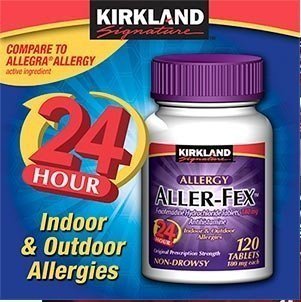 24 Hour Allergy Relie - Kirkland Signature Aller-Fex 180 Mg - 120 Tablets #TOP27