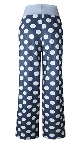 Image of Elsofer Women's Comfy Lounge Pants Soft Floral Pajama Pants Loose Drawstring Wide Leg Palazzo Pants for Sleep, Casual Wear