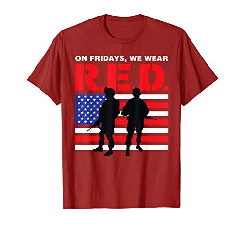 On Fridays, We Wear R.E.D. Support Armed Forces American T-Shirt