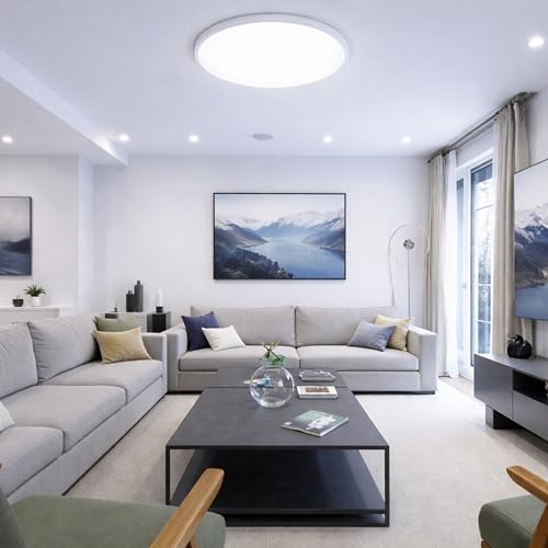 HYBEC   Downlight LED de Superficie Para Techo, Plafón Para Cocina y Baño, Lámpara de Techo, 30W (Pack 1)