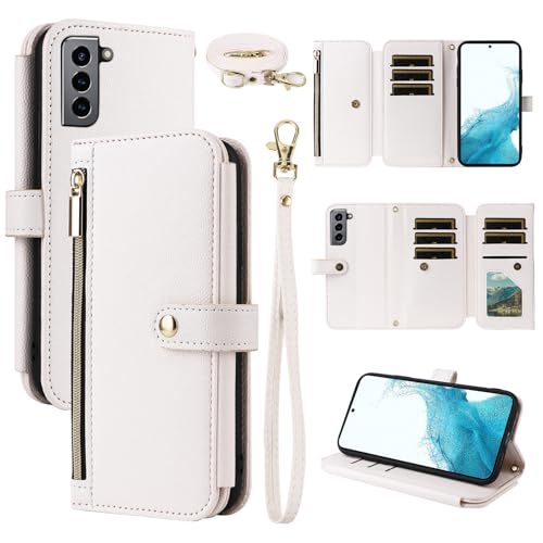Zipper Wallet Case for Samsung Galaxy S21 Plus S21+ 5G Women Men White by WWAAYSSXA - Used condition - CA$9.12
