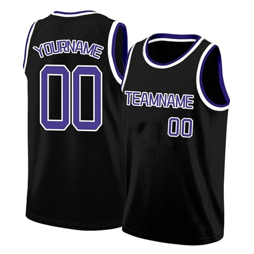 Image of Custom Basketball Jersey for Men - Personalized Name & Number, Embroidered or Printed, Athletic Shirt for Kids, Boys & Youth