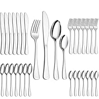 32 Pieces Cutlery Set, PionStar Stainless Steel Cutlery Set for 8 People, Cutlery Set Include Knives, Forks, Spoons and Teaspoons, Dishwasher Safe/Mirror Polished, Flatware Set for Kitchen