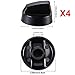 Jetec 4 Pack Control Knobs Replacement with 12 Adapters for Oven/Stove/Range, Please Check Carefully Whether The Dimensions in Figure Match(Black)