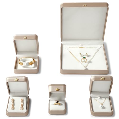 Jewelry Set Gift Box Leather Necklace Gift Box For Necklace Earring Ring Bracelet Storage Display for Birthday,Valentine's Day Mother's Day Gifts