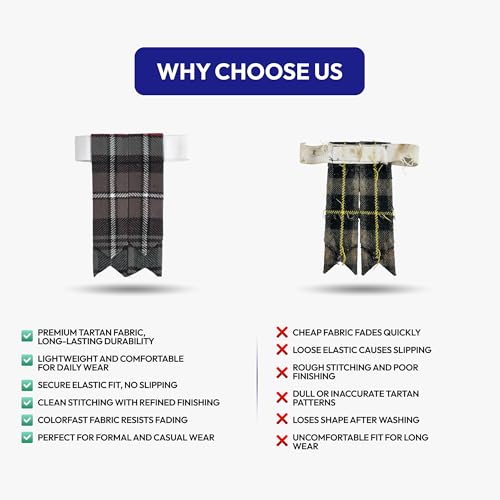 Image of Scottish Tartan Kilt Flashes with Elastic Adjusters