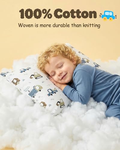 Image of ALVABABY Toddler Pillowcases 2 Pack Organic Cotton Fit 13 inchx 18 inch or 12 inchx16 inch Kids Pillow Cover Envelope for Girl Boy
