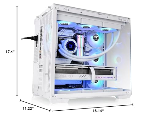 Image of Thermaltake View 380 TG ARGB Snow ATX Case; 4x120mm ARGB Fans Included; Supports Hidden-Connector Motherboard; Front & Side Dual Tempered Glass Panel; CA-1Z2-00M6WN-AZ; 3 Year Warranty