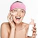 Chuangdi 100 Pieces Disposable Spa Headbands Soft Non-woven Facial Hair Band Elastic Facial Head Wraps Cloth Stretch Skin Care Makeup Sauna Washing Face Supplies for Women(Pink)