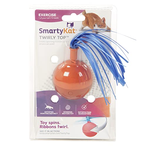 Smartykat Twirly Top Electronic Motion Cat Toy, Purple, Yellow, All Breed Sizes #TOP5