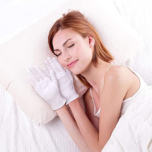 2 Pairs White Cotton Gloves, Moisturizing Soft Elastic Skincare Glove Working For Women Dry Hands, Jewelry Inspection Service, Film Processing, Coin Collection, Honor Guard Parade