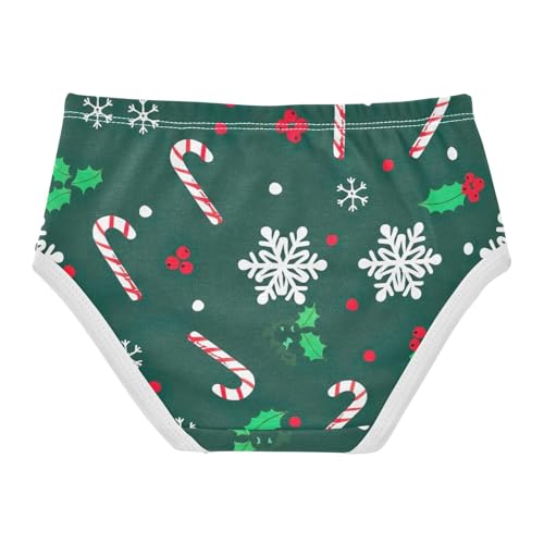 Girls Underwear Toddlers 2t Cotton Little Girl Panties Bright Undies Kids Briefs Candy Cane Christmas Green2