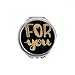 For You Gold Quote Handwrite Hand Compact Mirror Round Portable Pocket Glass