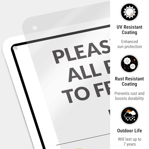 Image of Package Delivery Sign, Delivery Instructions Deliver All Package to Front Door Right Arrow Sign, 10x7 Inches, Rust Free .040 Aluminum, Fade Resistant, Made in USA