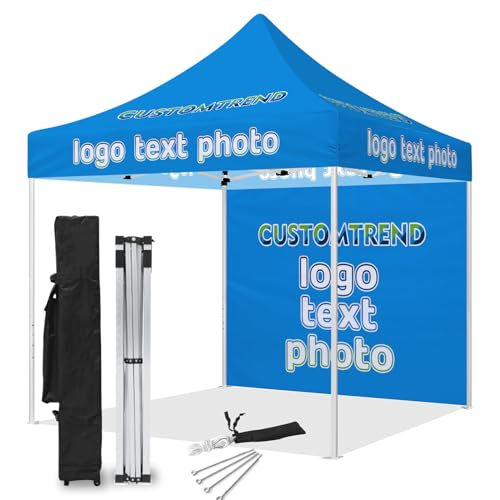 CUSTOMTREND Custom Canopy Tent 10x10 with Logo, Personalized...
