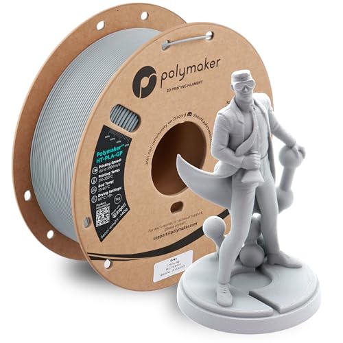 Polymaker HT-PLA-GF Filament 1.75mm Grey, High Temp PLA for 3D Printing, Heat Resistant to 150°C, Easy to Print, Easy to