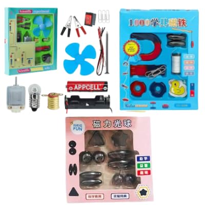 Image of Science Experiment Kit Pack of 3: Magnetism, Electricity, and Light Exploration Combo