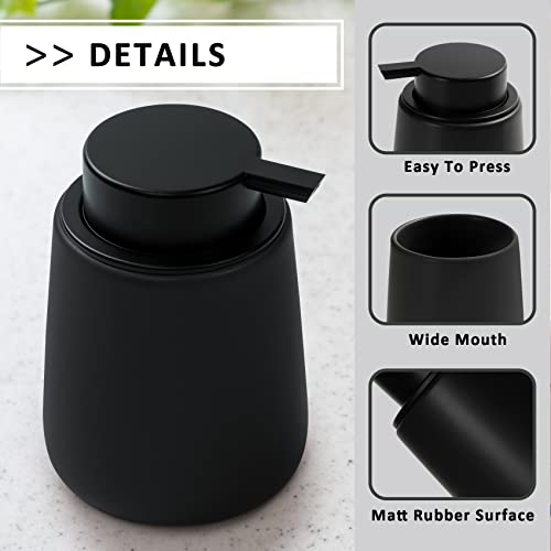 Image of Soap Liquid Dispenser Ceramic with Easy-to-Press Pump Hand Liquid Dispenser for Shampoo Bathroom Kitchen 12 oz 2pcs