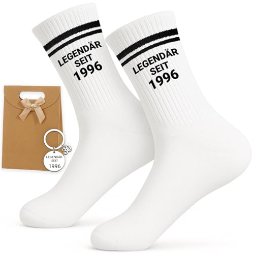 PIujsym Geschenk Für Männer 30 Jahre Set 30. Geburtstag Männer Lustige Socken (3845) & Schlüsselanhänger & Geschenktüte Für 30 Geburtstag Männer Geschenk Mann 30 30er Geburtstag Mann