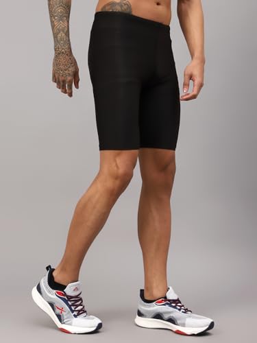 Image of Vector X Unisex Adults Compression Bottom Sports Sports Shorts Body fit Ideal for Cycling,Swimming, Skating, Gym, Fitness (S) Black