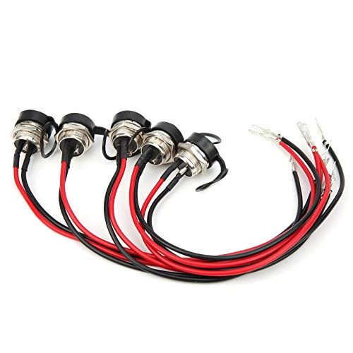 Porta de carregamento de 3 pinos, conector de carregador de scooter durável de 5 unidades, conector