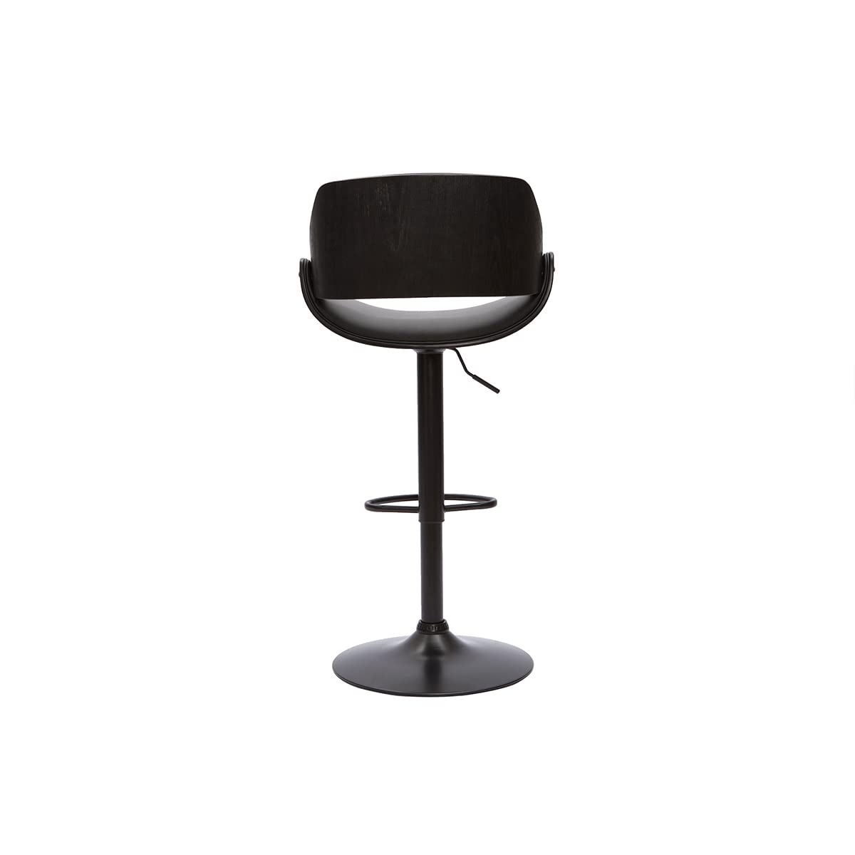 Miliboo Design-Barhocker höhenverstellbar Holz und schwarzes Metall Clash