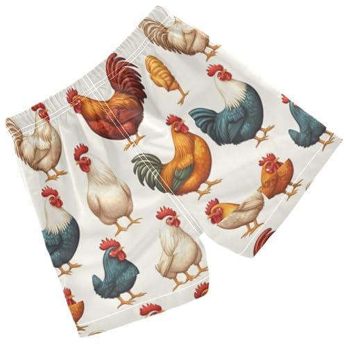 Pigsaly Boys Swim Trunks Chickens Farm Cockerel Boys Board Shorts Swimsuit Swimwear Summer Bathing Suit 5T Multicolor2