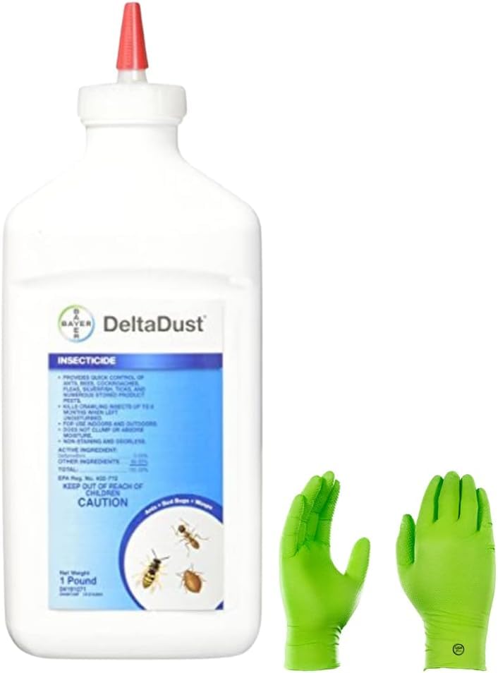Delta Dust with USA Supply Professional Pest Control Gloves, Multi-Use Pesticide Application Kit with Delta Dust