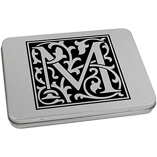Azeeda 170mm 'Decorative Letter M' Metal Hinged Tin/Storage Box (TT00154926)