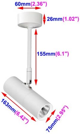 20W LED Ceiling Picture Spot Project Downlight Adjustable Lamp Fixture Light White Finish Warm White