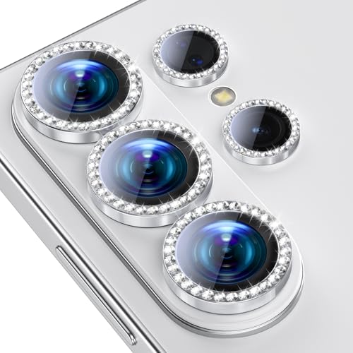 Xfilm Bling Camera Lens Protector for Samsung Galaxy S26 Ultra Individual Lens Cover with HD Clear Tempered Glass Camera Screen Protection Film Case Friendly Scratch Proof(Diamond Silver)