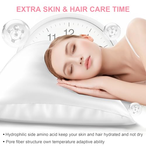 Mulberry Silk Pillow Cases 2 Pack Standard Size 20x26 Inches with Hidden Zipper, Ultra Smooth and Soft Breathable Cooling Silk Satin Pillowcase Set of 2, Better for Hair and Skin, Gifts for Women Men