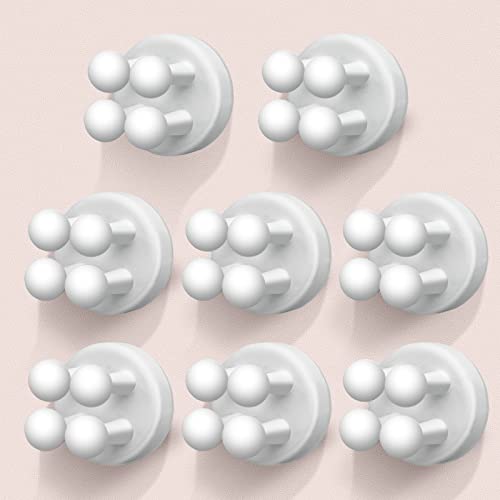 OSORD Zahnbürstenhalter,8 Stück Klebehaken Mehrzweckhaken Wandhaken Silikon Zahnbürstenhalter Kabelhalter Schlüsselhaken Rasierer Halterung für Badezimmer Schlafzimmer Küche (8PCS-White) Cover