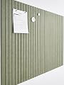 VIVELDA Felt Bulletin Board Tiles 48"x36" 12-Pack, Cork Board Alternative, OEKO-TEX Certified, NRC 0.95 Acoustic Wall Panels, Damage-Free Adhesive, Slatted Design, Home Office, Classroom (Khaki Green)