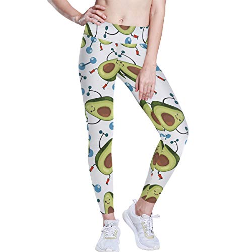 Linomo Yoga-Hose für Frauen mit Hoher Taille, Süß Obst Karikatur Avocado Trainieren Laufen Hose Yoga Leggings für Frauen Cover