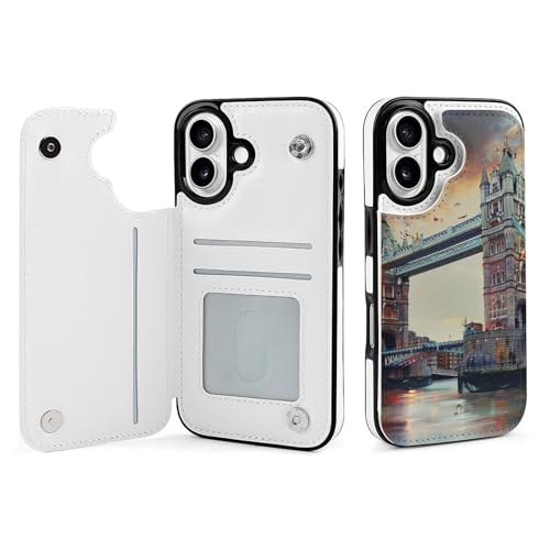 Étui portefeuille iPhone 16 Tower Bridge housse clapet cuir