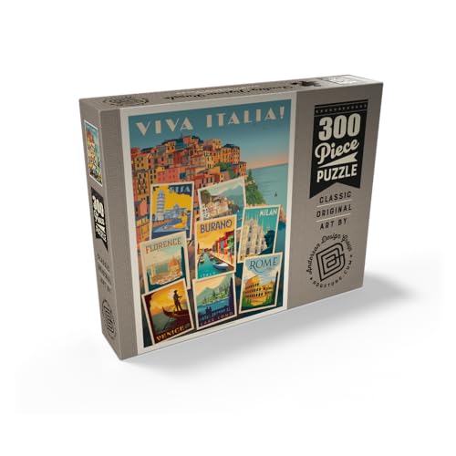MyPuzzle Italy: Viva Italia! Collage, Vintage Poster - Rompecabezas Premium de 300 Piezas para Adultos miniatura 2