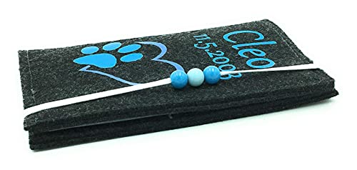 Heimtierausweis Hülle -Impfpass hülle Herzpfote Blau/Blau