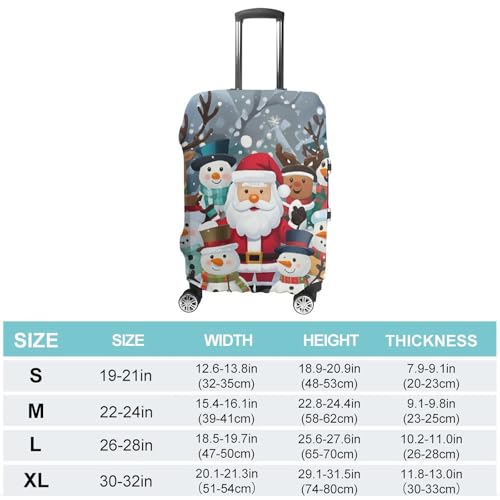 Anti-Scratch Luggage Cover Many Snowmen Printed Luggage Case Protector Washable Suitcase Covers Elastic Suitcase Protector for Size L (26-28 inches) Luggage2