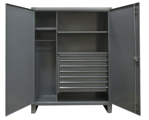 Durham Extra Heavy Duty Welded 12 Gauge Steel Wardrobe Cabinets with 7 Drawers, HDWC244878-7M95, 1900 lbs Shelf Capacity, 24" Length x 48" Width x 78" Height, 2 Shelves Durham Extra Heavy Duty Welded 12 Gauge Steel Wardrobe Cabinets with 7 Drawers, HDWC244878-7M95, 1900 lbs Shelf Capacity, 24" Length x 48" Width x 78" Height, 2 Shelves