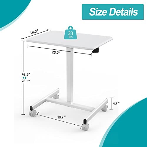 Edx Small Standing Desk Mobile Standing Desk Adjustable Height, Mobile Portable Rolling Laptop Desk On Wheels Small Adjustable Desk For Home Office #TOP6