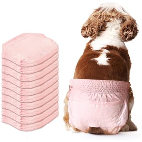 Dog Diapers Female,Disposable 10 Pcs Stretchy Dog Diapers,Cat Diapers for Female Cats,Size M Leak-Proof Pull-ups,Doggy Diapers for Dogs Female in Heat,Dog Period, Incontinence, Training Cover