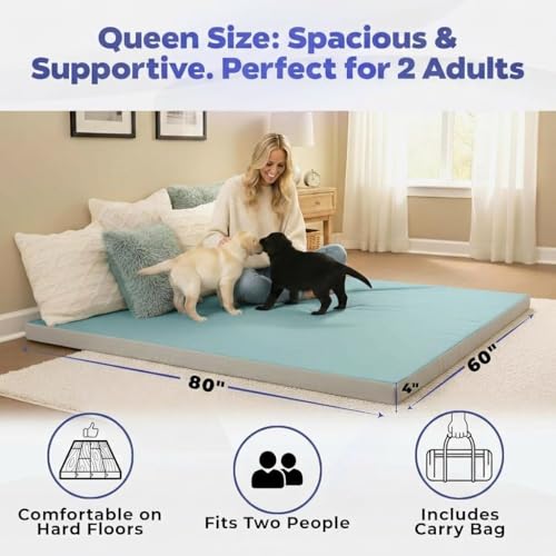 Image of Hazli Matrix AirCell Memory Foam Camping Mattress Pad - CertiPUR-US Roll Up Mattress for Adults - Portable Foam Sleeping Mats for Camping - Camp Cot Sleeping Pad - Floor Sleep Mat Bed Roll for Car RV