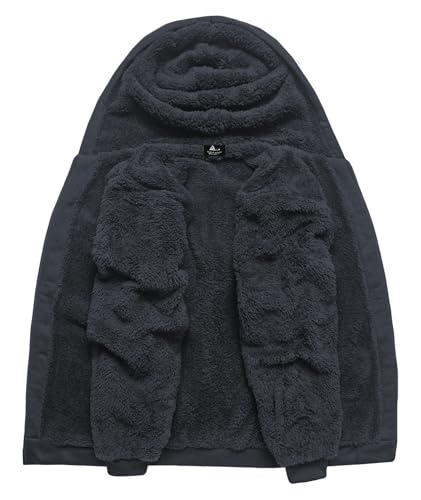 Image of SCODI Hoodies for Men Heavyweight Fleece Sweatshirt - Full Zip Up Thick Sherpa Lined Hooded Sweatshirts