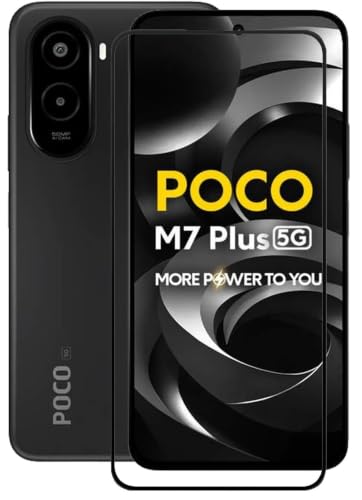 Image of Military-Grade Tempered Glass Screen Protector Compatible for POCO M7 Plus 5G with Edge to Edge Coverage and Easy Self Installation kit (Poco M7 Plus 5G)